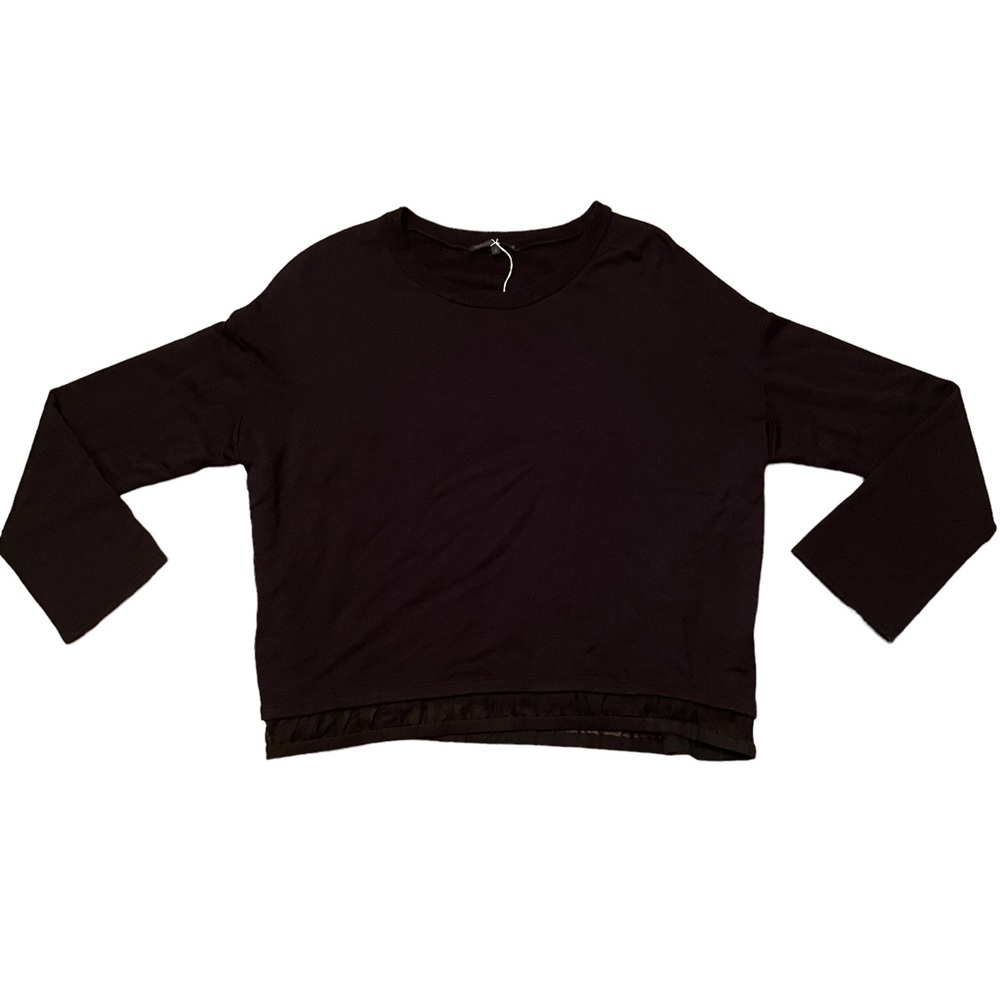 Beautiful People Black Pullover Sweatshirt with Silk Hem